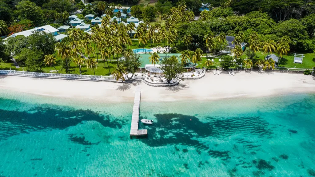 Aerial of jetty-Bequia Plantation Hotel(Photo Credit-Bequia Plantation Hotel)
