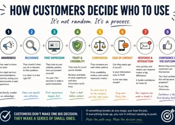 How customers decide who to use process infographic for small businesses