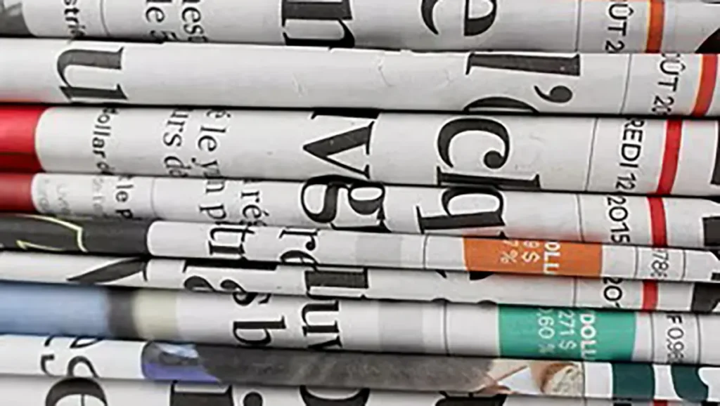 A stack of headlines